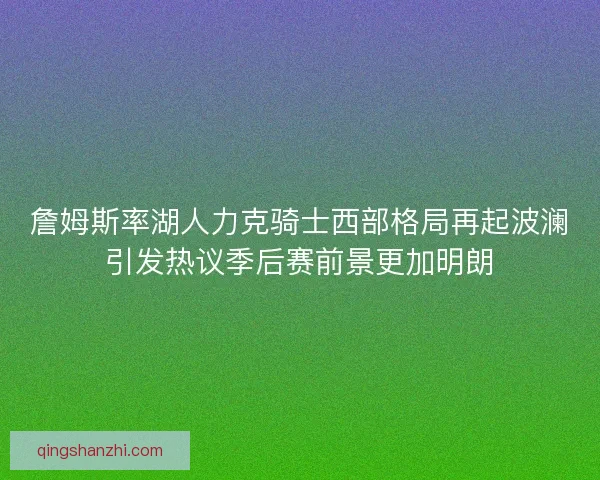 詹姆斯率湖人力克骑士西部格局再起波澜引发热议季后赛前景更加明朗