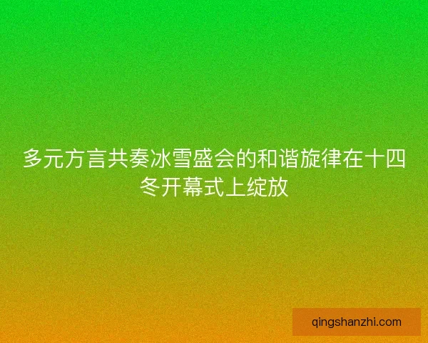 多元方言共奏冰雪盛会的和谐旋律在十四冬开幕式上绽放 多元方言共奏冰雪盛会的和谐旋律在十四冬开幕式上绽放